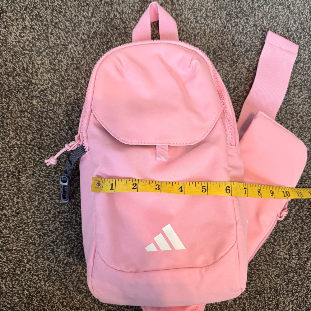ADIDAS Mini Pink Sling Backpack Adjustable Strap - Picture 6 of 7